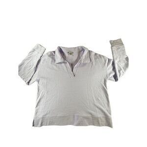 Talbots Womens Size L Light Purple Textured Knit UPF 50 UPF Casual sun protect